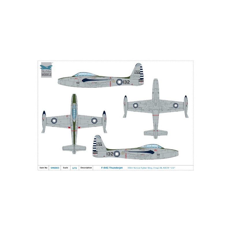 Miniature of plane Die Cast at 1/72 F-84G Thunderjet Rocaf 1/72 | Scientific-MHD