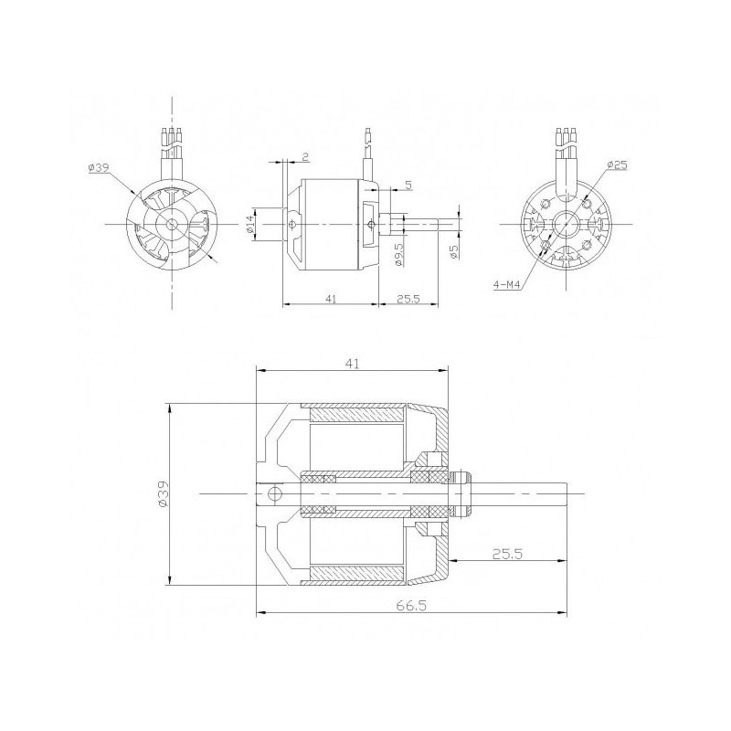 Draft electric motor DM2820 KV950 engine | Scientific-MHD