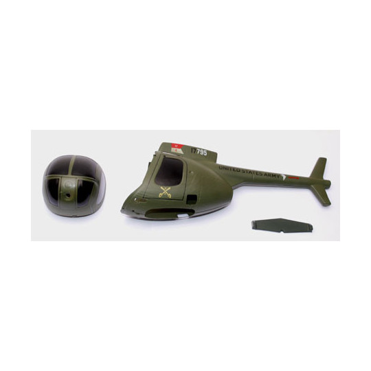 Part for Hughes 500 Electric Helicopter Olive Fuselage | Scientific-MHD