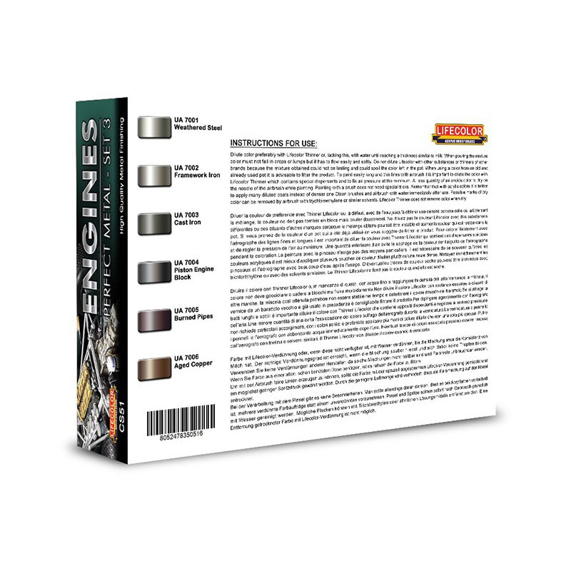 Acrylic Painting Engine Perfect Metal Set 3 | Scientific-MHD