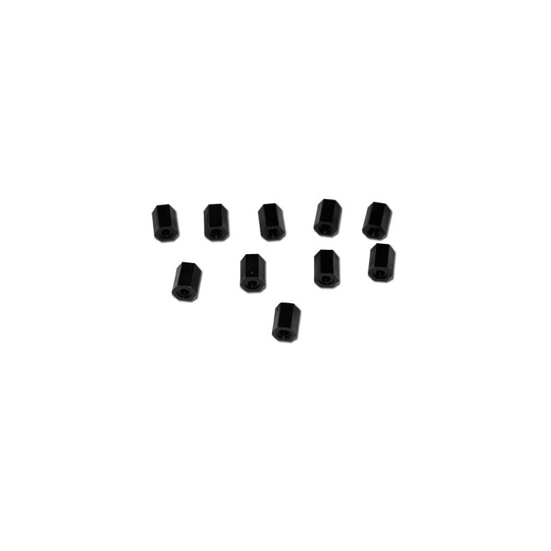 Black Nylon Female/female M3x8 nylon spacer (10PS) | Scientific-MHD