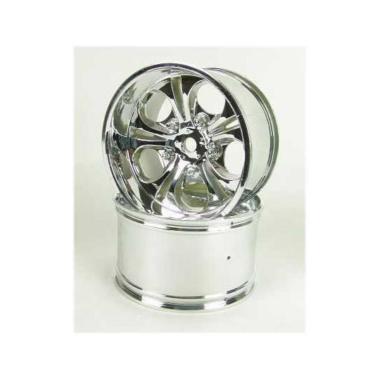 Piece for Monster Truck Thermal 1/16 pair of chrome wheels | Scientific-MHD