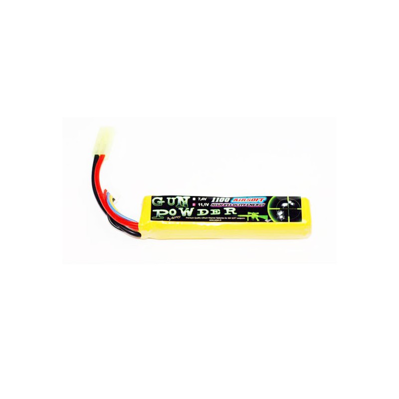 Lipo battery for radio controlled device Airsoft Gun Powder 1100 11.1V 1 stick | Scientific-MHD