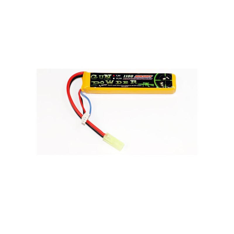 Lipo battery for radio controlled device Airsoft Gun Powder 1100 7.4V 1 stick | Scientific-MHD