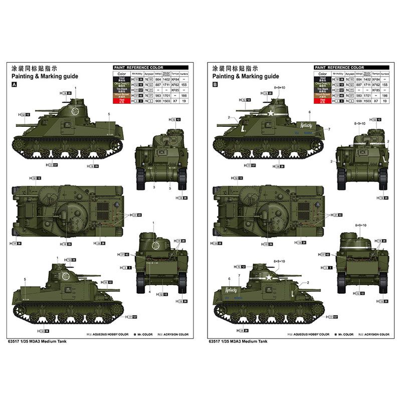 M3A3 Medium Tank 1/35 plastic tank model | Scientific-MHD