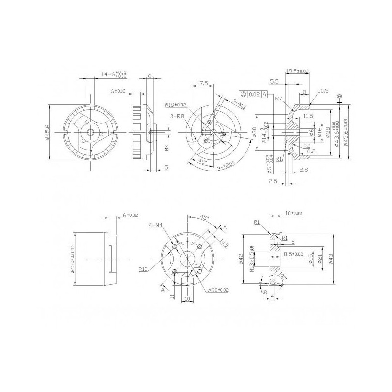 Draft electric motor DM3625 KV800 engine | Scientific-MHD