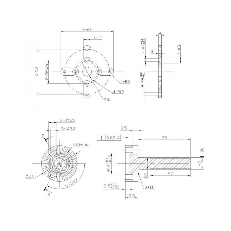 Draft electric motor DM3625 KV800 engine | Scientific-MHD