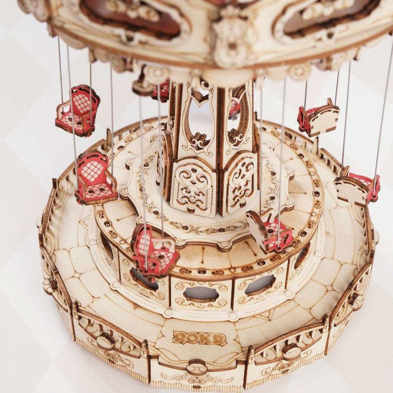 Intermediate mechanical 3D puzzle Musical and luminous swing carousel | Scientific-MHD Intermediate mechanical 3D puzzle Musical and luminous swing carousel | Scientific-MHD