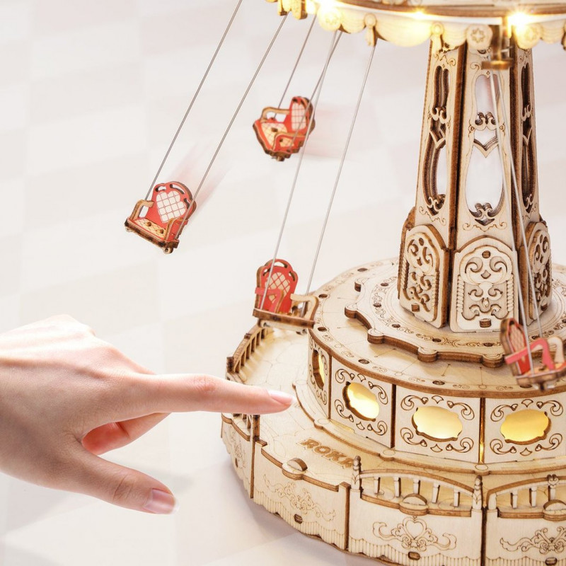 Intermediate mechanical 3D puzzle Musical and luminous swing carousel | Scientific-MHD Intermediate mechanical 3D puzzle Musical and luminous swing carousel | Scientific-MHD