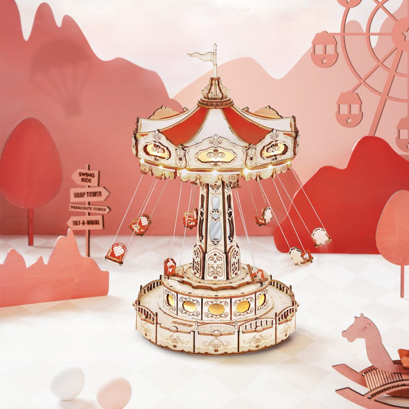 Intermediate mechanical 3D puzzle Musical and luminous swing carousel | Scientific-MHD Intermediate mechanical 3D puzzle Musical and luminous swing carousel | Scientific-MHD