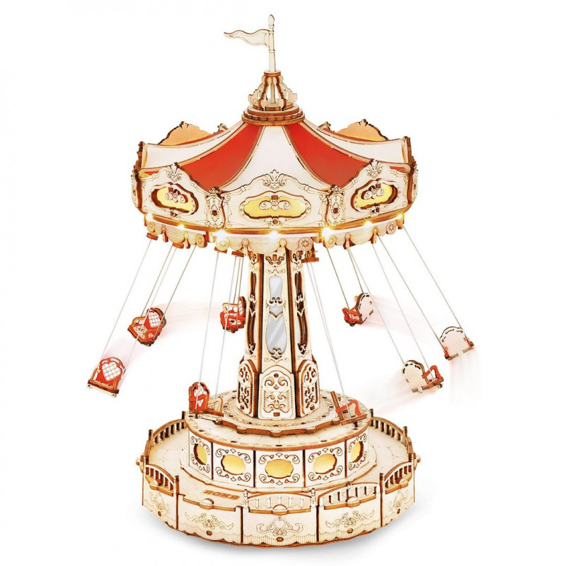 Intermediate mechanical 3D puzzle Musical and luminous swing carousel | Scientific-MHD Intermediate mechanical 3D puzzle Musical and luminous swing carousel | Scientific-MHD