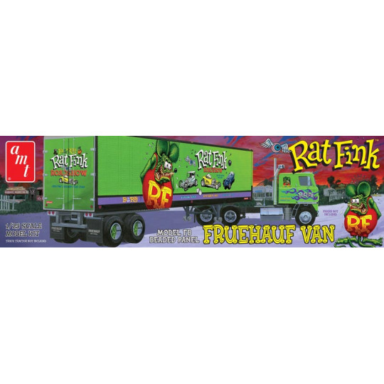 Truck plastic model kit - FRUEHAUF BEADED VAN TRAILER HAULER - RAT FINK 1:25 | Scientific-MHD