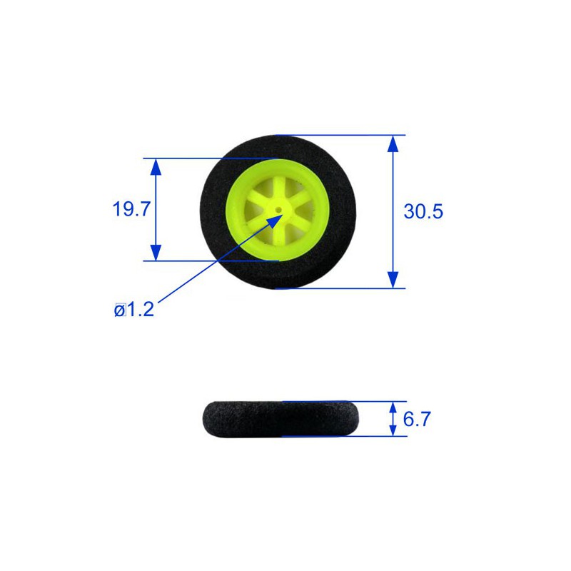 Embedded accessory foam wheels 30/5mm | Scientific-MHD