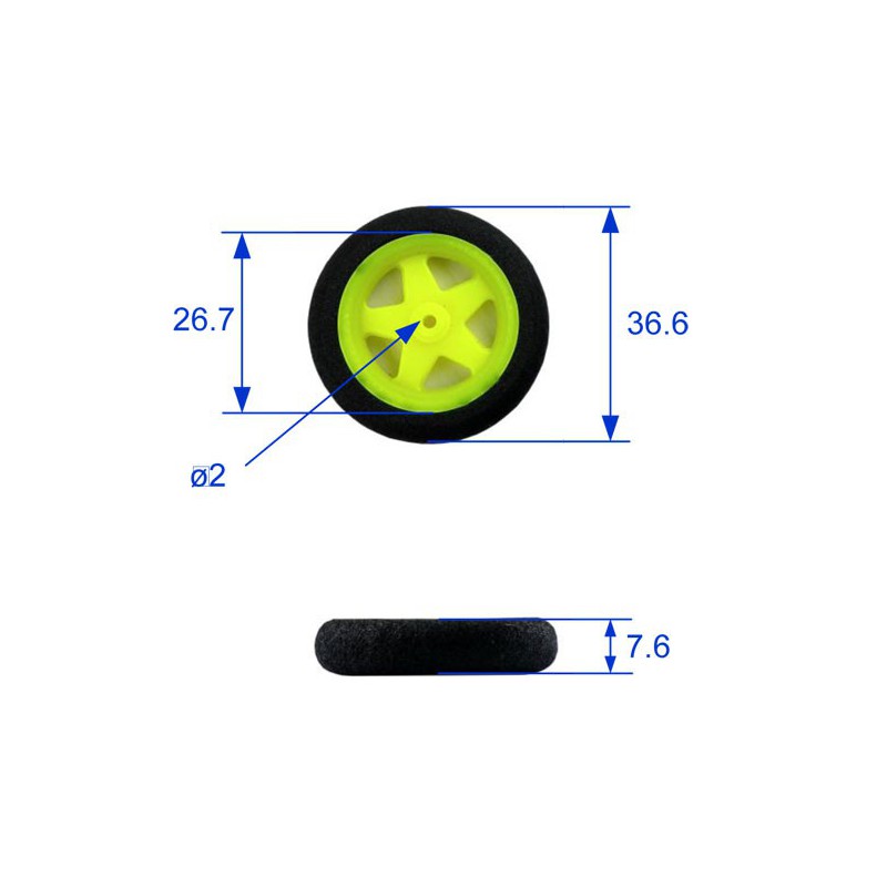 Embedded accessory 36/7mm foam wheels | Scientific-MHD