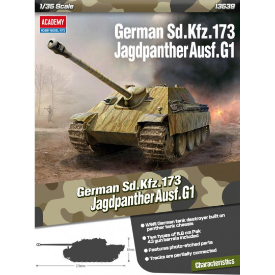 German Sd.kfz.173 Jagdpanther Ausf.G1 1/35 plastic tank model German Sd.kfz.173...