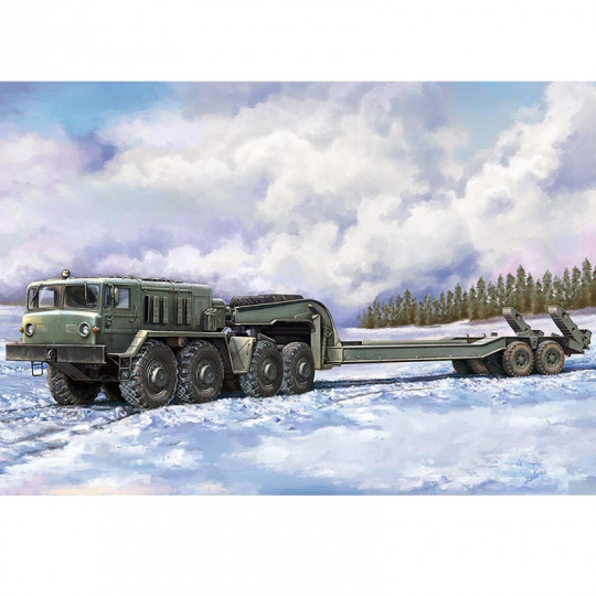 Plastic Model Truck MAZ-537G intermediate type with trailer MAZ/ChMZAP 5247G 1:72 Plastic Model Truck...