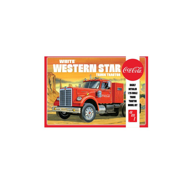 White Western Star Semi Tractor Coca-Cola 1/25 plastic truck model | Scientific-MHD