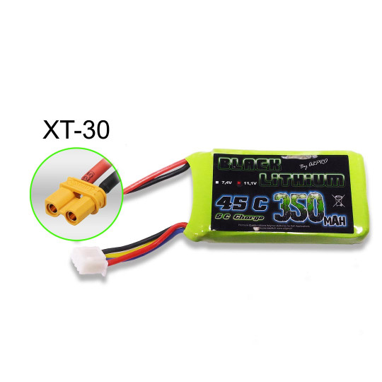 Lipo black lithium 350mAh 45c 3s XT-30 Lipo black lithium 350mAh...