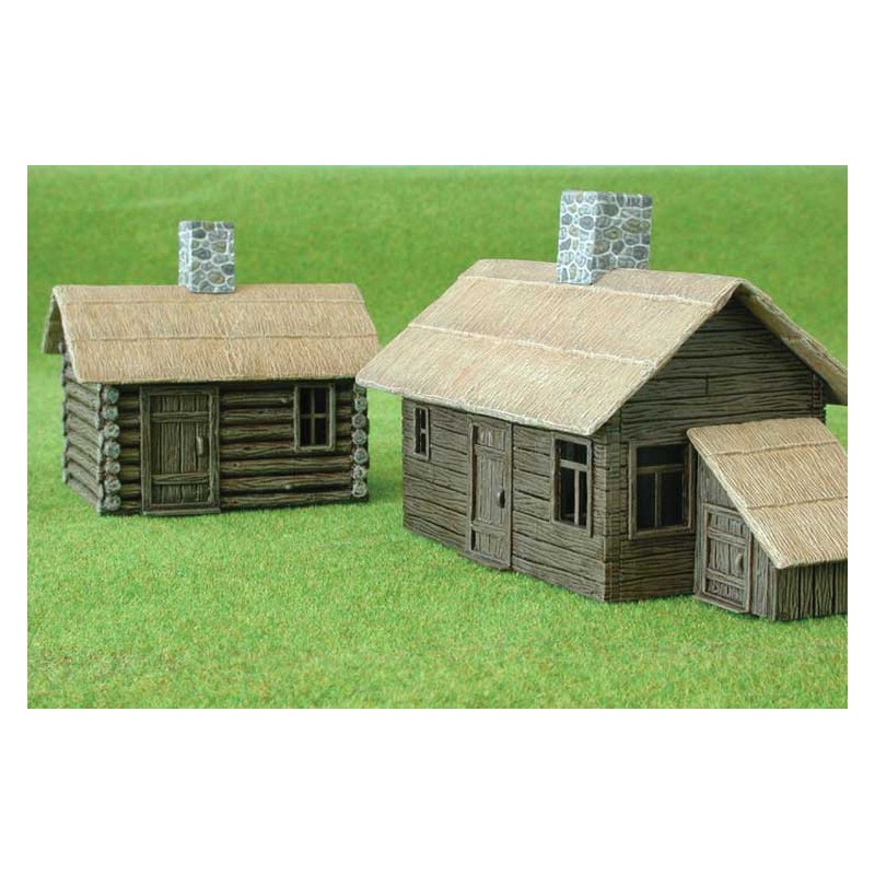 Mounted and painted diorama model 2 Cottage wood painted 1/144 | Scientific-MHD