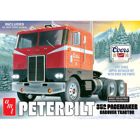 Plastic Model Truck Peterbilt 352 Pacemaker Coe Coors Beer 1:25 Plastic Model Truck...