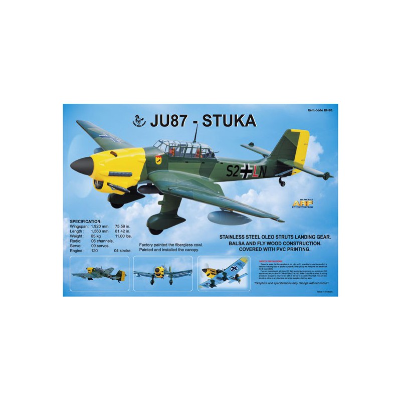 Radio -controlled thermal aircraft Ju 87b Stuka120 Arf | Scientific-MHD