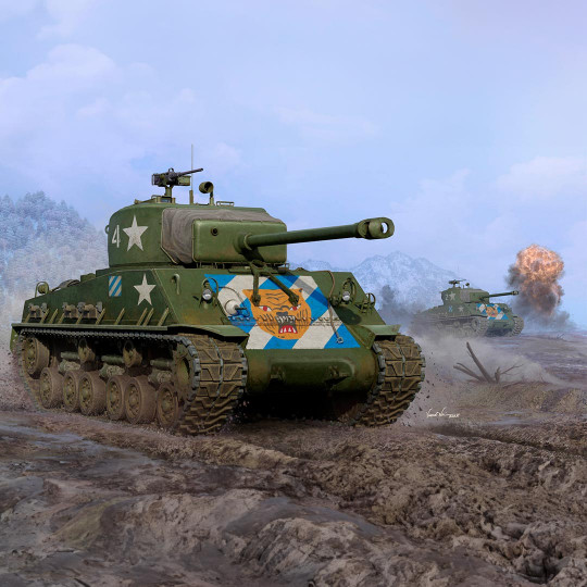 Plastic model of M4A3E8 Medium Tank latest version 1:16 Plastic model of M4A3E8...
