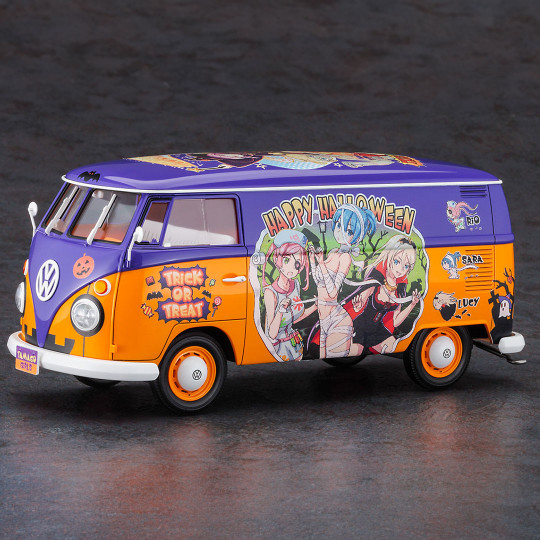 Plastic Model Car VW Combi Type 2 Van "Egg Girls Happy Halloween" SP 573 1:24 Plastic Model Car VW Combi...