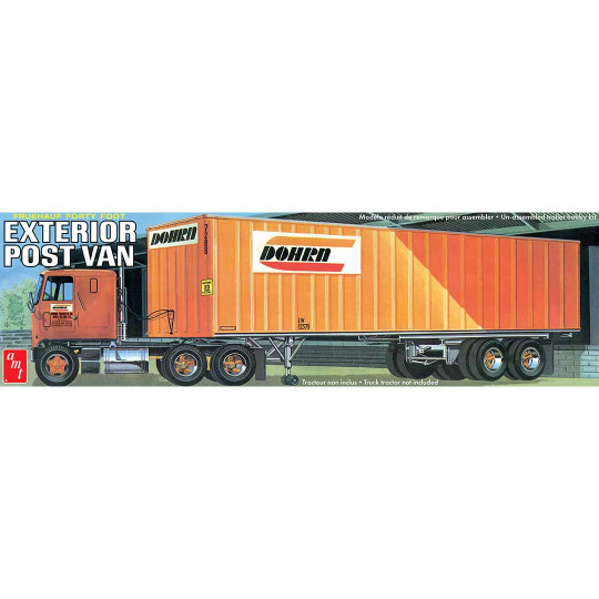 Plastic Model Truck Trailer Fruehauf 40 feet Exterior Post Van 1:25 Plastic Model Truck Trailer...