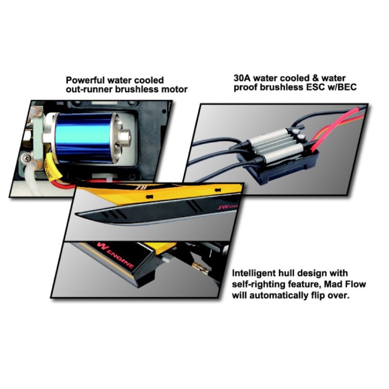 Radio -controlled electric boat Mad Flow F1 Bl RTS Combo | Scientific-MHD