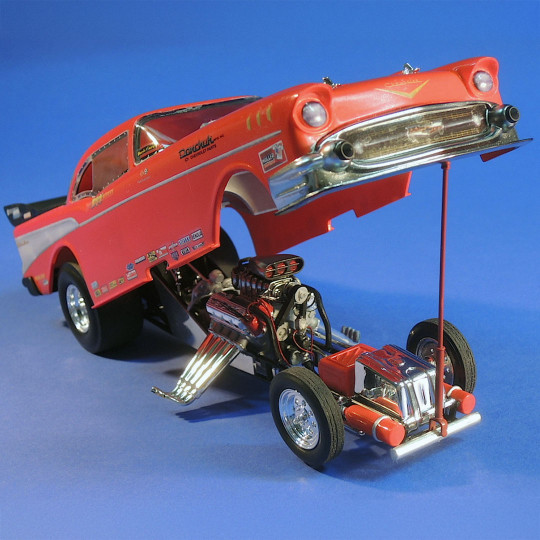 Plastic Model Car Chevy Funny Car 1957 Tom Mongoose McEwen 1:24 Plastic Model Car Chevy...