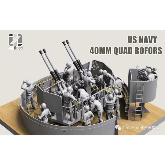 Model US NAVY 40MM QUAD BOFORS 1:35 turret gun for ship Model US NAVY 40MM QUAD...