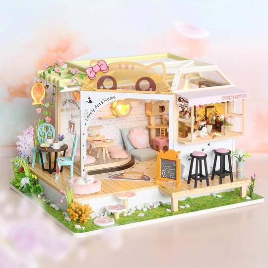 3D Puzzle Miniature House CAT COFFEE GARDEN 3D Puzzle Miniature House...