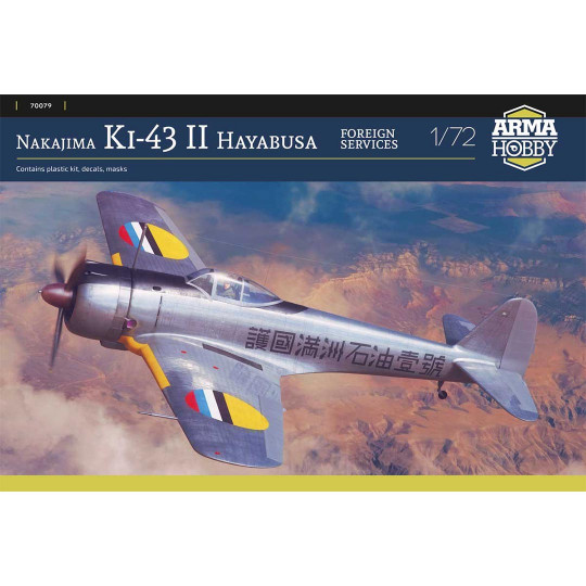 Plastic model aircraft Nakajima Ki-43 II Hayabusa foreign services 1:72 Plastic model aircraft...