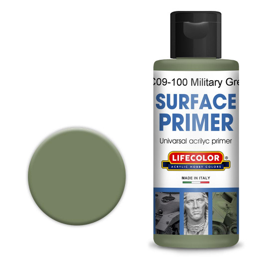 Army green acrylic primer...