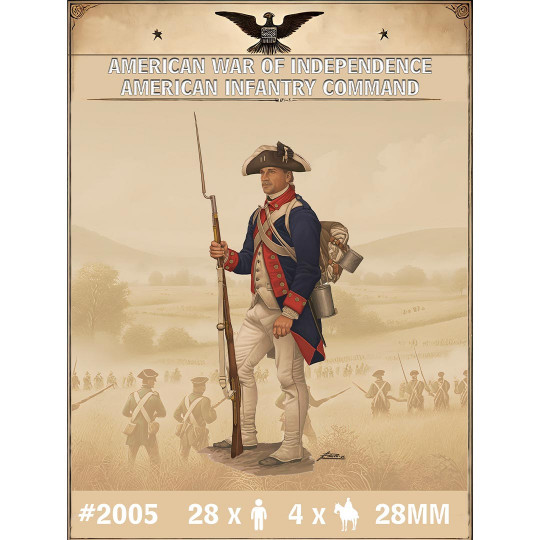 Figure AMERICAN WAR OF INDEPENDENCE AMERICAN INFANTRY COMMAND 28mm Figure AMERICAN WAR OF...