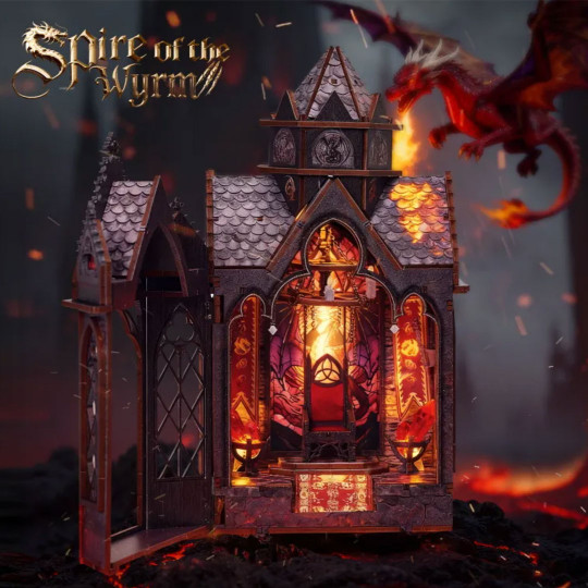 Puzzle 3D Mini Book Nook SPIRE OF THE WYRM Puzzle 3D Mini Book Nook...