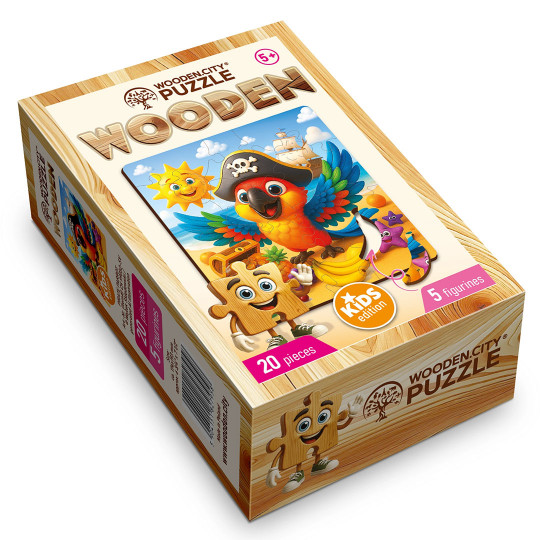 Pirate Parrot Kids Puzzle 20/5 Wooden City Pirate Parrot Kids Puzzle...