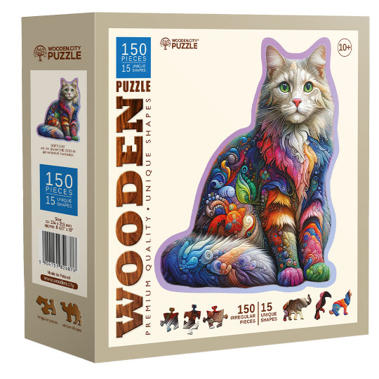 Rainbow Cat Animal Puzzle 150/15 Wooden City Rainbow Cat Animal Puzzle...