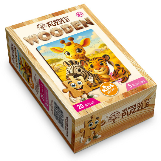 Wildlife Buddies Kids Puzzle 20/5 Wooden City Wildlife Buddies Kids...