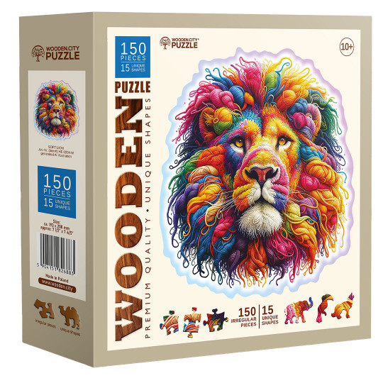 Rainbow Lion Animal Puzzle 150/15 Wooden City Rainbow Lion Animal Puzzle...