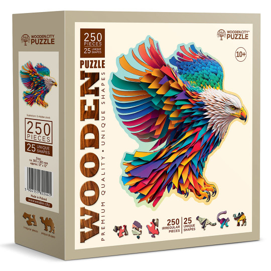 Rainbow Eagle Animal Puzzle 250/25 Wooden City Rainbow Eagle Animal Puzzle...
