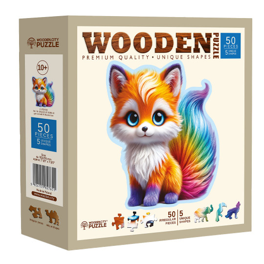 Cute Fox Animal Puzzle 50/5 Wooden City Cute Fox Animal Puzzle 50/5...