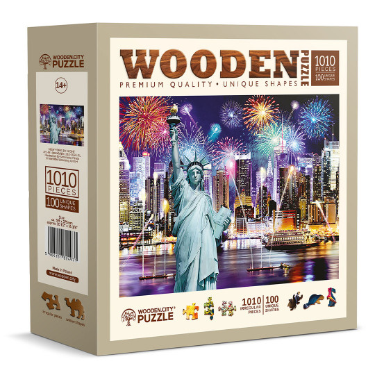 NEW YORK by Night landscape puzzle 1010/100 Wooden City NEW YORK by Night landscape...