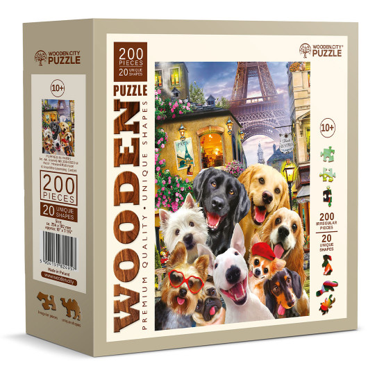 Puppies in Paris Animal puzzle 200/20 Wooden City Puppies in Paris Animal...