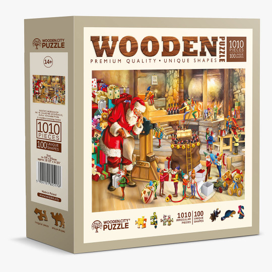 Santa's Workshop Vintage puzzle 1010/100 Wooden City Santa's Workshop Vintage...