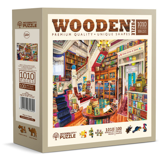 Wish Upon a Bookshop Vintage puzzle 1010/100 Wooden City Wish Upon a Bookshop...