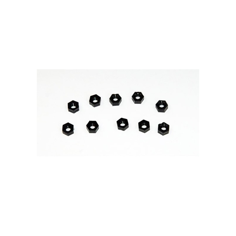 Black nylon nuts M3 (10 pcs). | Scientific-MHD
