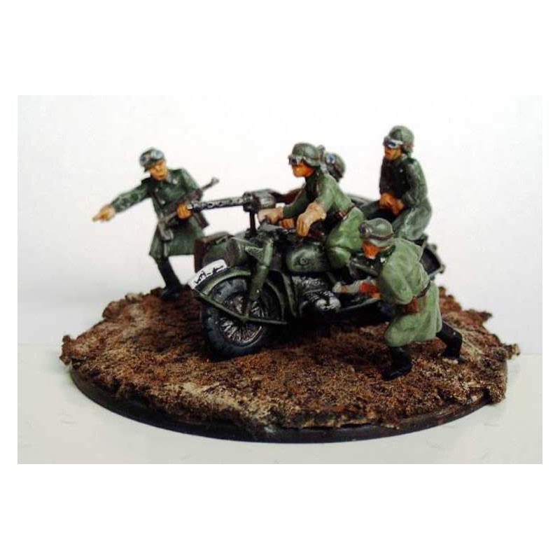 Motorcycle figurine and Sidecar All. Wwii 1/72 | Scientific-MHD