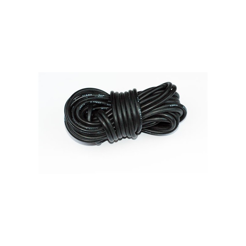 Charger for accusation for radio -controlled Silicone wire AWG14 2.12mm2 black length 5m | Scientific-MHD