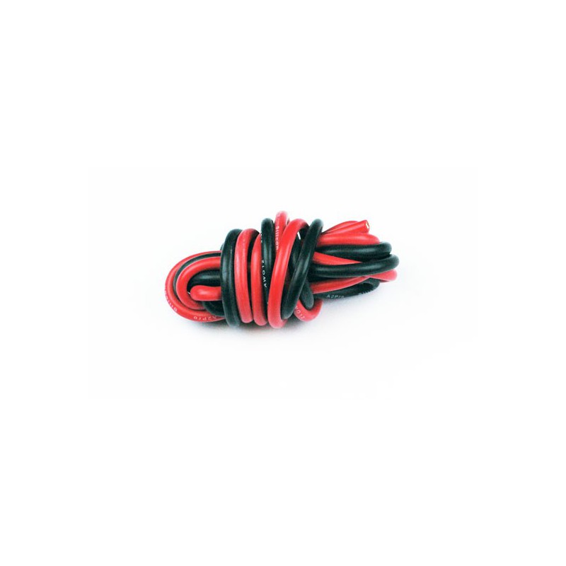 Charger for accusation for radio -controlled device silicone wire AWG12 3.58mm2 red+black length 1m | Scientific-MHD